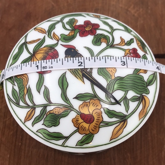 VTG St. Etienne Porcelain Floral Bird Trinket Box Hand Painted - Picture 8 of 9